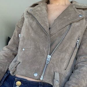 Blank NYC caramel brown suede leather jacket
